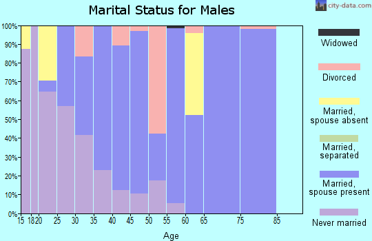 Zip code 47649 marital status for males