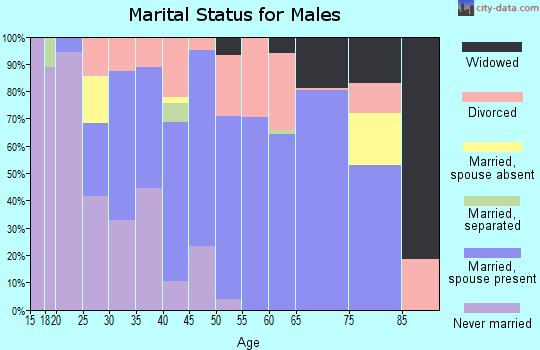 Zip code 47660 marital status for males