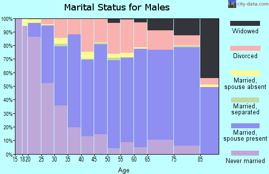 Zip code 47711 marital status for males