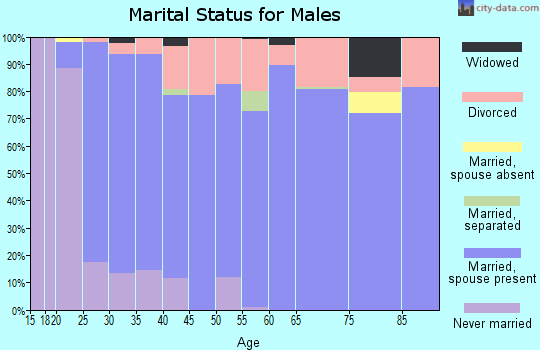 Zip code 47725 marital status for males
