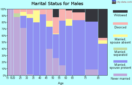 Zip code 47882 marital status for males