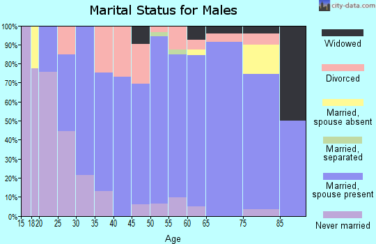 Zip code 47932 marital status for males