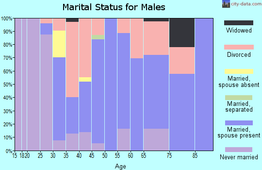 Zip code 47957 marital status for males