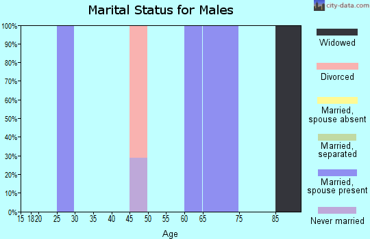 Zip code 47983 marital status for males