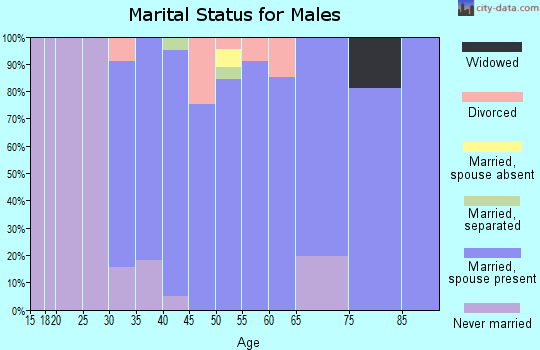 Zip code 48022 marital status for males
