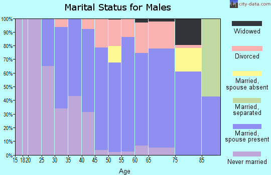 Zip code 48023 marital status for males