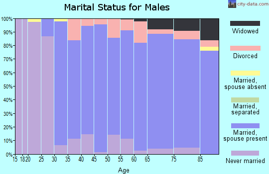 Zip code 48025 marital status for males