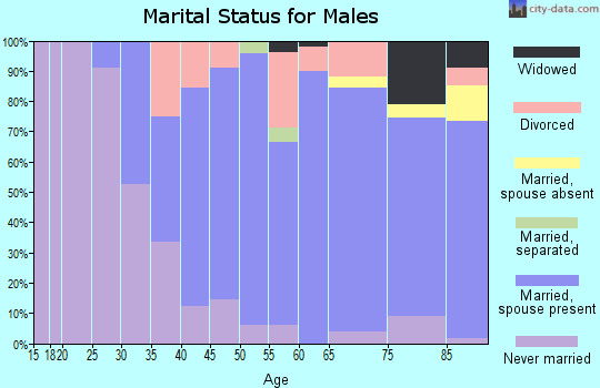 Zip code 48054 marital status for males