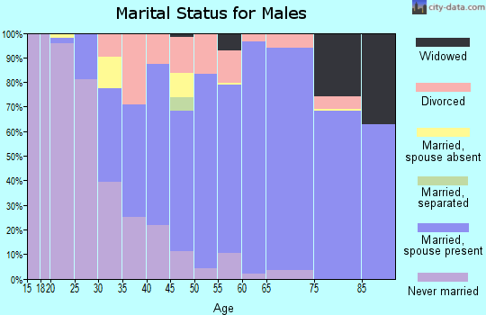 Zip code 48065 marital status for males