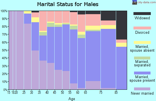 Zip code 48075 marital status for males