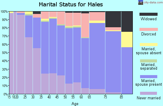 Zip code 48081 marital status for males