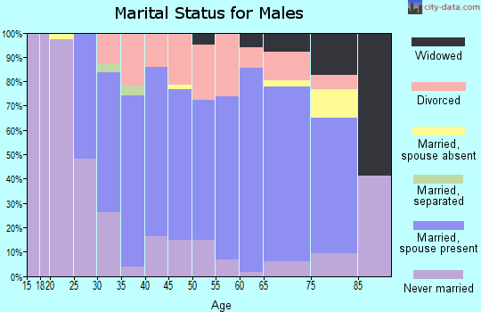 Zip code 48097 marital status for males
