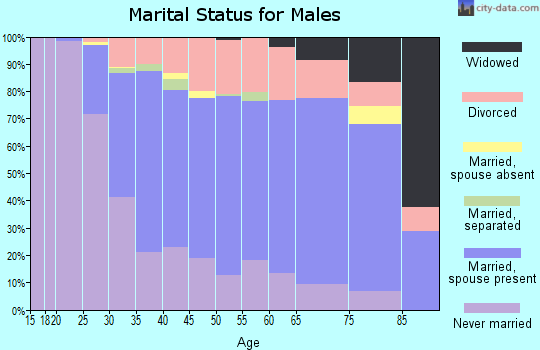 Zip code 48124 marital status for males