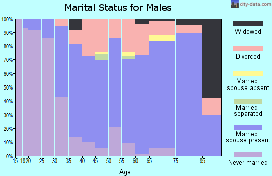 Zip code 48134 marital status for males