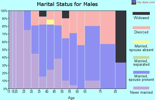 Zip code 48157 marital status for males