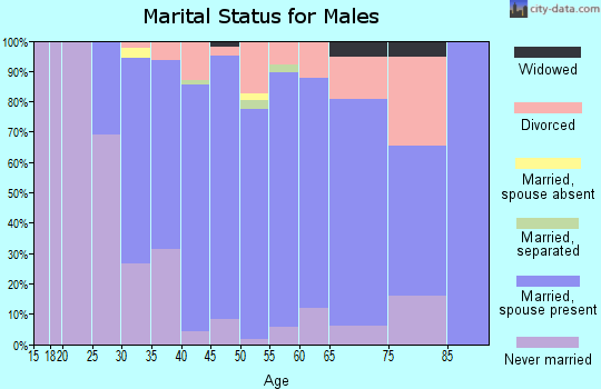 Zip code 48164 marital status for males