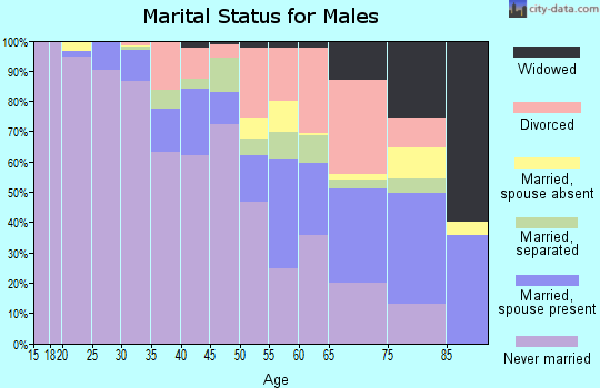 Zip code 48214 marital status for males