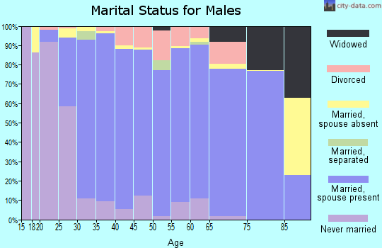 Zip code 48371 marital status for males