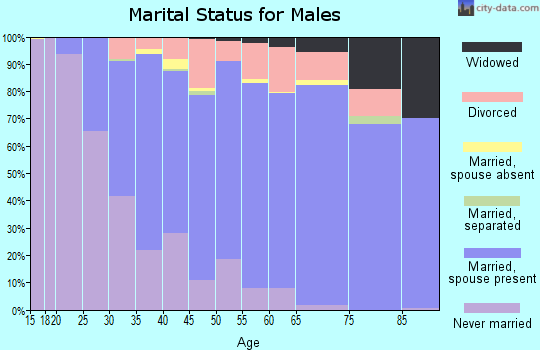 Zip code 48390 marital status for males