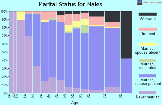 Zip code 48444 marital status for males