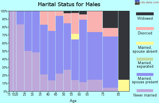 Zip code 48445 marital status for males