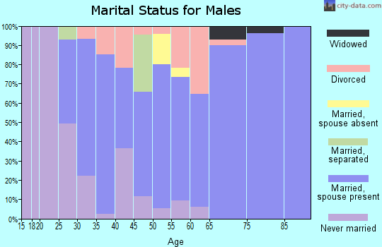 Zip code 48464 marital status for males