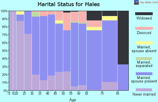 Zip code 48616 marital status for males