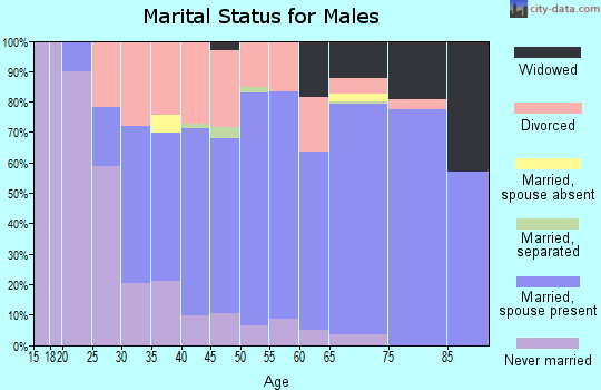 Zip code 48618 marital status for males