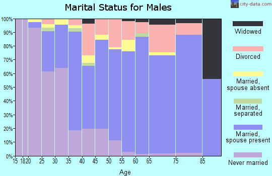 Zip code 48623 marital status for males