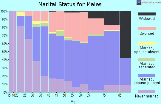 Zip code 48625 marital status for males
