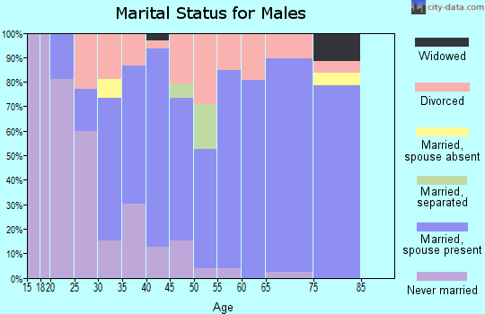 Zip code 48628 marital status for males