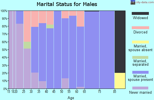 Zip code 48631 marital status for males
