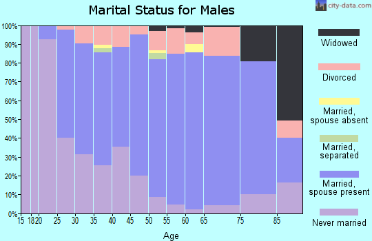 Zip code 48655 marital status for males