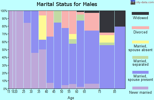 Zip code 48748 marital status for males