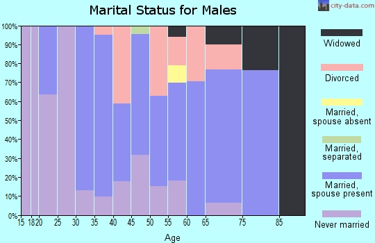 Zip code 48749 marital status for males