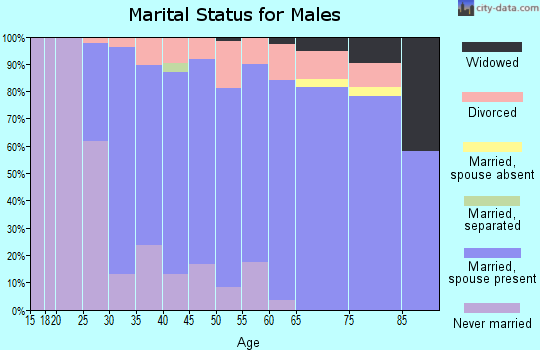 Zip code 48757 marital status for males
