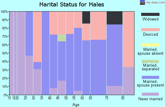 Zip code 48765 marital status for males