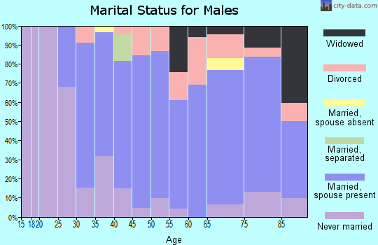 Zip code 48849 marital status for males
