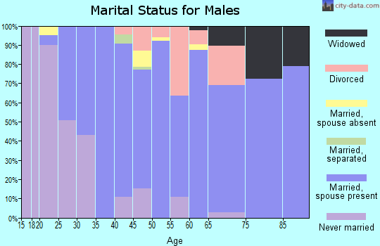 Zip code 48891 marital status for males