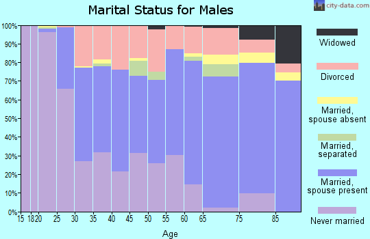 Zip code 49008 marital status for males