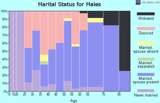 Zip code 49769 marital status for males