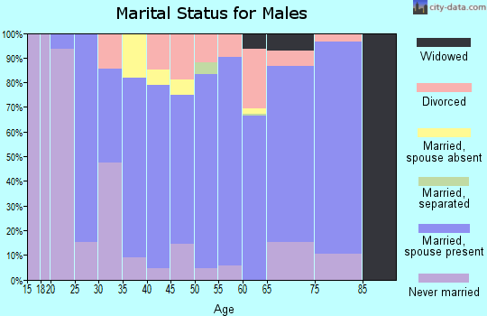 Zip code 49821 marital status for males