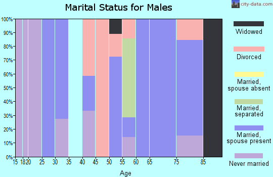 Zip code 49834 marital status for males