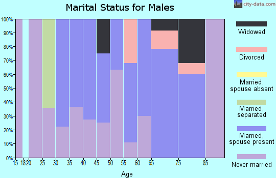 Zip code 49915 marital status for males