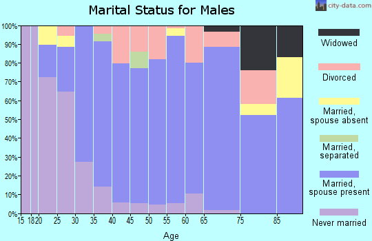 Zip code 50003 marital status for males