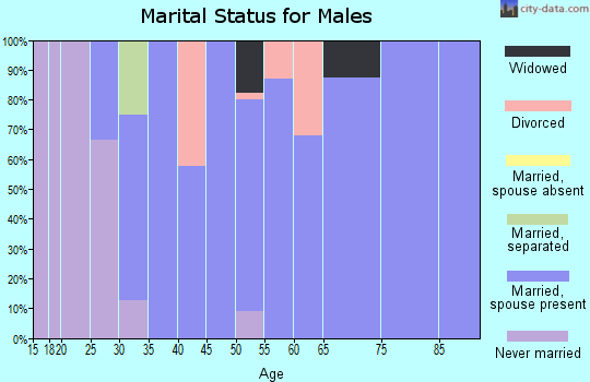 Zip code 50007 marital status for males