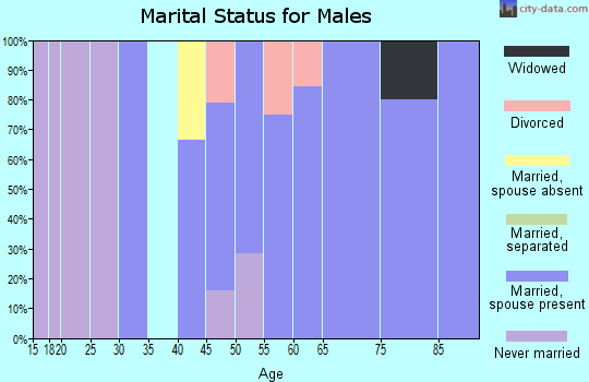 Zip code 50034 marital status for males