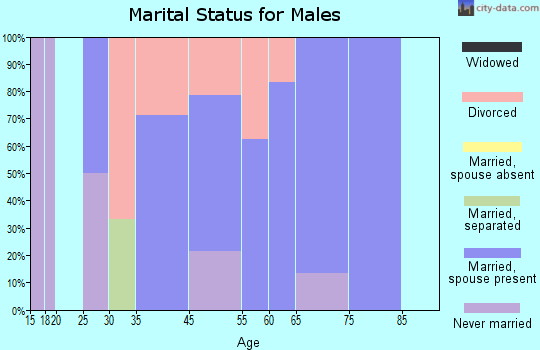 Zip code 50040 marital status for males