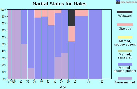 Zip code 50073 marital status for males