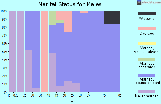 Zip code 50134 marital status for males